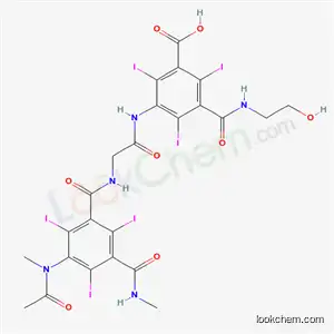 Molecular Structure of 67992-58-9 (sodium 3-[[[[3-(acetylmethylamino)-2,4,6-triiodo-5-[(methylamino)carbonyl]benzoyl]amino]acetyl]amino]-5-[[(2-hydroxyethyl)amino]carbonyl]-2,4,6-triiodobenzoate)