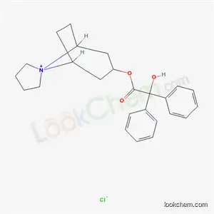 Molecular Structure of 73954-17-3 (8-BENZILOYLOXY-6,10-ETHANO-5-AZONIASPIRO(4.5)DECDANE CHLORIDE			)