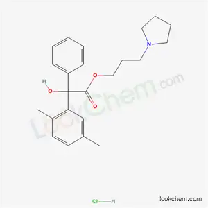 Molecular Structure of 55798-64-6 (3-(pyrrolidin-1-yl)propyl (2,5-dimethylphenyl)(hydroxy)phenylacetate hydrochloride (1:1))