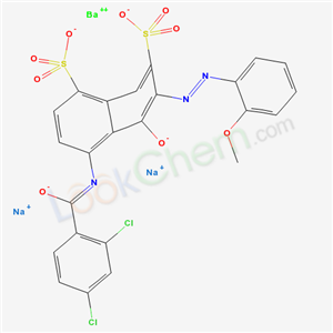 Barium disodium 4-(2,4-dichlorobenzamidato)-6-((o-methoxyphenyl)azo)-5-oxidonaphthalene-1,7-disulphonate