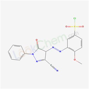 62592-55-6,3-[[(3-Cyano-4,5-dihydro-5-oxo-1-phenyl-1H-pyrazol)-4-yl]azo]-4-methoxybenzenesulfonic acid chloride,