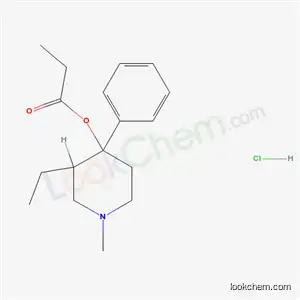 Molecular Structure of 63039-90-7 (3-ethyl-1-methyl-4-phenylpiperidin-4-yl propanoate hydrochloride (1:1))