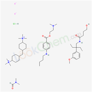 4,4'-METHYLENEBIS(N,N,N-TRIMETHYLCYCLOHEXANAMINIUM),DIIODIDE,MIXT. WITH 2-(DIMETHYLAMINO)ETHYL 4-(BUTYLAMINO)BENZOATE HCL,N,N-DIMETHYLFORMAMIDE & N-(2-ETHYL-2-(3-METHOXYPHENYL)BUTYL)-4-HYDROXYBUTANAMI