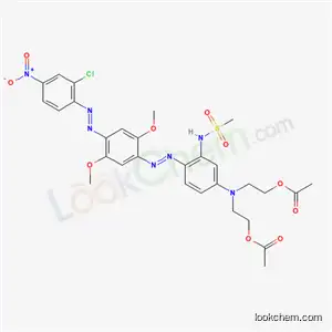 Molecular Structure of 26239-45-2 (2-[2-acetyloxyethyl-[4-[4-(2-chloro-4-nitro-phenyl)diazenyl-2,5-dimethoxy-phenyl]diazenyl-3-methanesulfonamido-phenyl]amino]ethyl acetate)