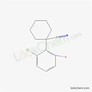 Molecular Structure of 214262-95-0 (1-(2-CHLORO-6-FLUOROPHENYL)CYCLOHEXANECARBONITRILE, 97)