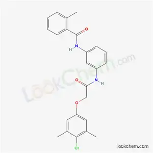 Molecular Structure of 6009-55-8 (N-(3-{[(4-chloro-3,5-dimethylphenoxy)acetyl]amino}phenyl)-2-methylbenzamide)