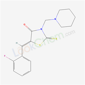 107255-71-0,(5Z)-5-(2-fluorobenzylidene)-3-(piperidin-1-ylmethyl)-2-thioxo-1,3-thiazolidin-4-one,