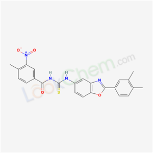 5739-23-1,N-{[2-(3,4-dimethylphenyl)-1,3-benzoxazol-5-yl]carbamothioyl}-4-methyl-3-nitrobenzamide,