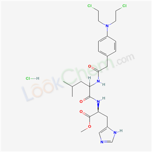 42575-84-8,methyl N-({4-[bis(2-chloroethyl)amino]phenyl}acetyl)leucyl-L-histidinate hydrochloride (1:1),