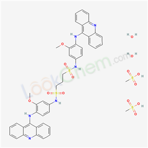 66725-17-5,1,3-Propanedisulfon-m-anisidide, 4,4-bis(9-acridinylamino)-, dimethanesulfonate, dihydrate,N,N-bis[4-(acridin-9-ylamino)-3-methoxy-phenyl]propane-1,3-disulfonamide; methanesulfonic acid; dihydrate;