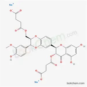 Molecular Structure of 55254-34-7 (Butanedioic acid, mono[[6-[3-(3-carboxy-1-oxopropoxy)-3,4-dihydro-5,7-dihydroxy-4-oxo-2H-1-benzopyran-2-yl]-2,3-dihydro-3-(4-hydroxy-3-methoxyphenyl)-1,4-benzodioxin-2-yl]methyl] ester, disodium salt, [2R-[2alpha,3beta,6(2R*,3R*)]]-)