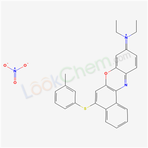 83409-41-0,N-ethyl-N-{5-[(3-methylphenyl)sulfanyl]-9H-benzo[a]phenoxazin-9-ylidene}ethanaminium nitrate,