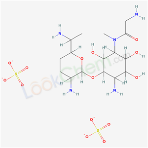 86286-54-6,2-amino-N-[4-amino-3-[3-amino-6-(1-aminoethyl)tetrahydropyran-2-yl]oxy-2,5,6-trihydroxy-cyclohexyl]-N-methyl-acetamide disulfate,