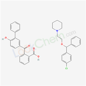 o-[(2'-hydroxy[1,1'-biphenyl]-4-yl)carbonyl]benzoic acid, compound with 1-[2-(4-chlorobenzhydryloxy)ethyl]piperidine (1:1)