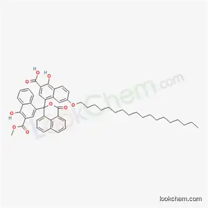 Molecular Structure of 55197-83-6 (1-Hydroxy-4-(1-(4-hydroxy-3-(methoxycarbonyl)-1-naphthalenyl)-3-oxo-1H,3H-naphtho(1,8-cd)pyran-1-yl)-6-(octadecyloxy)-2-naphthalenecarboxylic acid)