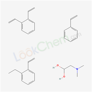 Ethenylbenzene, ethylethenylbenzene, diethenylbenzene polymer, methanaminium N,N-dimethyl-N-hydroxyethyl hydroxide