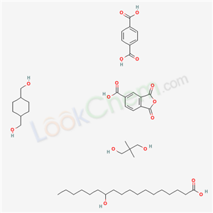 70833-61-3,1,4-Benzenedicarboxylic acid, polymer with 1,4-cyclohexanedimethanol, 1,3-dihydro-1,3-dioxo-5-isobenzofurancarboxylic acid, 2,2-dimethyl-1,3-propanediol and 12-hydroxyoctadecanoic acid,1,4-Benzenedicarboxylic acid, polymer with 1,4-cyclohexanedimethanol, 1,3-dihydro-1,3-dioxo-5-isobenzofurancarboxylic acid, 2,2-dimethyl-1,3-propanediol and 12-hydroxyoctadecanoic acid