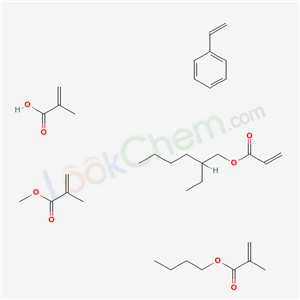 71394-17-7,2-Propenoic acid, 2-methyl-, polymer with butyl 2-methyl-2-propenoate, ethenylbenzene, 2-ethylhexyl 2-propenoate and methyl 2-methyl-2-propenoate,2-Propenoic acid, 2-methyl-, polymer with butyl 2-methyl-2-propenoate, ethenylbenzene, 2-ethylhexyl 2-propenoate and methyl 2-methyl-2-propenoate