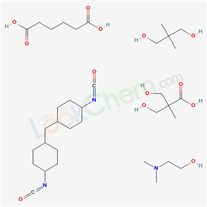 72259-70-2,Hexanedioic acid, polymer with 2,2-dimethyl-1,3-propanediol, 3-hydroxy-2-(hydroxymethyl)-2-methylpropanoic acid and 1,1'-methylenebis[4-isocyanatocyclohexane], compd. with 2-(dimethylamino)ethanol,Hexanedioic acid, polymer with 2,2-dimethyl-1,3-propanediol, 3-hydroxy-2-(hydroxymethyl)-2-methylpropanoic acid and 1,1’-methylenebis[4-isocyanatocyclohexane], compd. with 2-(dimethylamino)ethanol;DMDI/hexanedioic-dimethylpropionic/dimethylethanolamine