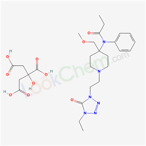 N-[1-[2-(4-ethyl-5-oxo-tetrazol-1-yl)ethyl]-4-(methoxymethyl)-4-piperidyl]-N-phenyl-propanamide; 2-hydroxypropane-1,2,3-tricarboxylic acid