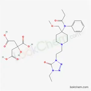 Molecular Structure of 153176-13-7 (N-{1-[2-(4-ethyl-5-oxo-4,5-dihydro-1H-tetrazol-1-yl)ethyl]-4-(methoxymethyl)piperidin-4-yl}-N-phenylpropanamide 2-hydroxypropane-1,2,3-tricarboxylate (1:1))