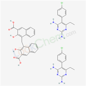 96283-37-3,2,4-Pyridinediamine, 5-(4-chlorophenyl)-6-ethyl-, 4,4'-methylenebis(3-hydroxy-2-naphthalenecarboxylate) (2:1),2,4-Pyridinediamine, 5-(4-chlorophenyl)-6-ethyl-, 4,4'-methylenebis(3-hydroxy-2-naphthalenecarboxylate) (2:1);96283-37-3;DTXSID80242188