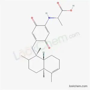 Molecular Structure of 129885-21-8 (N-(3,6-dioxo-4-{[(1R,4aS,8aS)-1,2,4a,5-tetramethyl-1,2,3,4,4a,7,8,8a-octahydronaphthalen-1-yl]methyl}cyclohexa-1,4-dien-1-yl)-L-alanine)