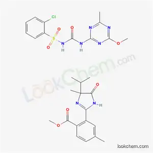 Molecular Structure of 110586-87-3 (methyl 4-methyl-2-[4-methyl-5-oxo-4-(propan-2-yl)-4,5-dihydro-1H-imidazol-2-yl]benzoate - 2-chloro-N-[(4-methoxy-6-methyl-1,3,5-triazin-2-yl)carbamoyl]benzenesulfonamide (1:1))