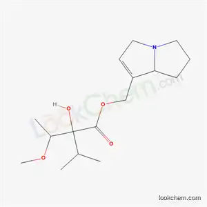 Molecular Structure of 488-00-6 ((2R)-2-Hydroxy-2-[(R)-1-methoxyethyl]-3-methylbutanoic acid [(7aS)-2,3,5,7a-tetrahydro-1H-pyrrolizin-7-yl]methyl ester)