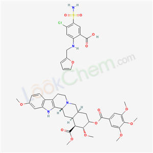 58934-32-0,4-chloro-2-[(furan-2-ylmethyl)amino]-5-sulfamoylbenzoic acid - methyl (3beta,16beta,17alpha,20alpha)-11,17-dimethoxy-18-[(3,4,5-trimethoxybenzoyl)oxy]yohimban-16-carboxylate (1:1),