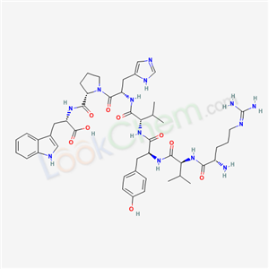 70857-55-5,N~5~-(diaminomethylidene)-L-ornithyl-L-valyl-L-tyrosyl-L-valyl-L-histidyl-L-prolyl-L-tryptophan,