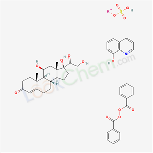 78515-97-6,Pregn-4-ene-3,20-dione, 11,17,21-trihydroxy-, (11beta)-, mixt. with dibenzoyl peroxide and 8-quinolinol sulfate (1:1) (salt) monopotassium salt,