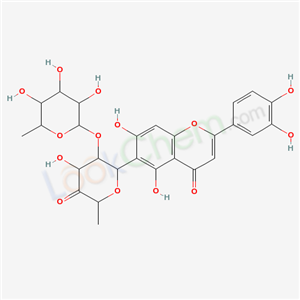 2-(3,4-dihydroxyphenyl)-5,7-dihydroxy-6-[4-hydroxy-6-methyl-5-oxo-3-(3,4,5-trihydroxy-6-methyloxan-2-yl)oxyoxan-2-yl]chromen-4-o