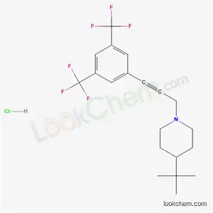 Molecular Structure of 81613-60-7 (1-[3-[3,5-bis(trifluoromethyl)phenyl]-2-propynyl]-4-(tert-butyl)piperidinium chloride)