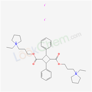 4252-08-8,Pyrrolidinium, 1-ethyl-1-(3-hydroxypropyl)-, iodide, ester with (cis-1,2,trans-1,3,trans-1,4)-2,4-diphenyl-1,3-cyclobutanedicarboxylic acid (2:1),