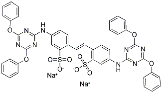 Benzenesulfonic acid,2,2'-(1,2-ethenediyl)bis[5- [(4,6-diphenoxy-1,3,5-triazin-2-yl)amino]-,disodium salt