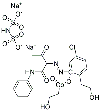 Cobaltate(3-), bis(5-chloro-2-hydroxy-3-((2-oxo-1-((phenylamino)carbonyl)propyl)azo)benzenesulfonato(3-))-, diethanolamine sodium salts