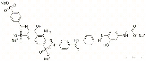 Molecular Structure of 85750-09-0 (tetrasodium N-[4-[[4-[[4-[[1-amino-8-hydroxy-3,6-disulphonato-7-[(4-sulphonatophenyl)azo]-2-naphthyl]azo]benzoyl]amino]phenyl]azo]-3-hydroxyphenyl]glycinate)