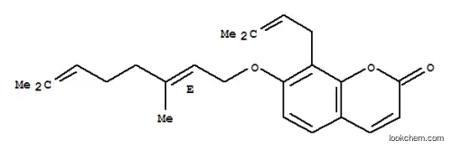 Molecular Structure of 100742-29-8 (7-{[(2E)-3,7-dimethylocta-2,6-dien-1-yl]oxy}-8-(3-methylbut-2-en-1-yl)-2H-chromen-2-one)