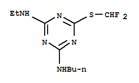 Molecular Structure of 103427-55-0 (1,3,5-Triazine-2,4-diamine,N2-butyl-6-[(difluoromethyl)thio]-N4-ethyl-)