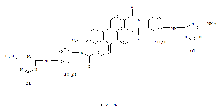 Benzenesulfonic acid,3,3'-(1,3,8,10-tetrahydro-1,3,8,10-tetraoxoanthra[2,1,9-def:6,5,10-d'e'f']diisoquinoline-2,9-diyl)bis[6-[(4-amino-6-chloro-1,3,5-triazin-2-yl)amino]-,sodium salt (1:2)