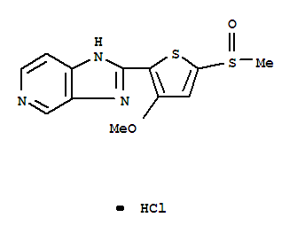Molecular Structure of 109792-24-7 (3H-Imidazo[4,5-c]pyridine,2-[3-methoxy-5-(methylsulfinyl)-2-thienyl]-, hydrochloride (1:1))