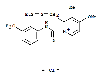 Pyridinium,2-[(ethyldithio)methyl]-4-methoxy-3-methyl-1-[6-(trifluoromethyl)-1H-benzimidazol-2-yl]-,chloride (1:1)