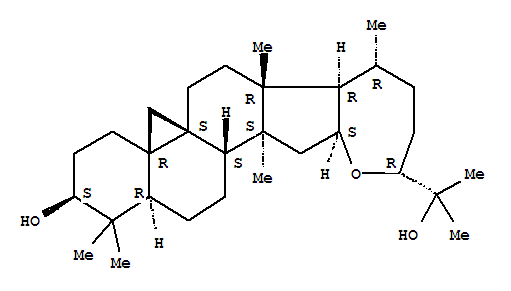 Molecular Structure of 129372-83-4 (9,19-Cyclolanostane-3,25-diol,16,24-epoxy-, (3b,16b,24R)- (9CI))