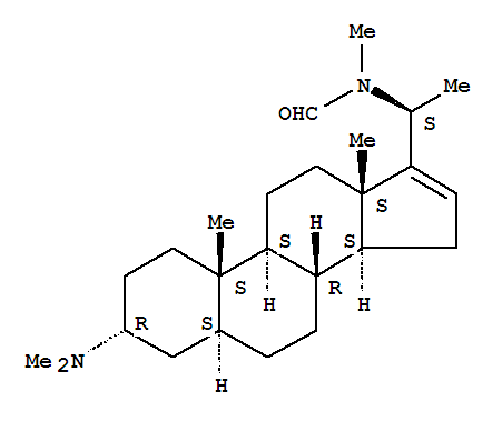 143086-41-3,Formamide, N-[(3a,5a,20S)-3-(dimethylamino)pregn-16-en-20-yl]-N-methyl-(9CI),Pregnane,formamide deriv.; Sarcorucinine A1