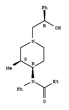 143343-94-6,Propanamide,N-[(3S,4R)-1-[(2R)-2-hydroxy-2-phenylethyl]-3-methyl-4-piperidinyl]-N-phenyl-,Propanamide,N-[1-(2-hydroxy-2-phenylethyl)-3-methyl-4-piperidinyl]-N-phenyl-, [3S-[1(S*),3a,4a]]-; (2'R,3S,4R)-2'-Hydroxy-3-methylfentanyl;(2'R,3S,4R)-Ohmefentanyl; F 9203