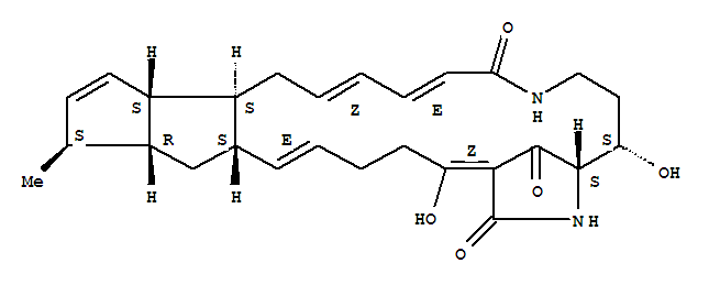 147362-39-8,11,14-Methano-1H-pentaleno[1,2-m][1,6]diazacycloheneicosine-6,13,24-trione,7,8,9,10,11,12,16,17,19a,20,20a,21,23a,23b-tetradecahydro-10,15-dihydroxy-21-methyl-,(2Z,4E,10S,11S,14E,18E,19aS,20aR,21S,23aS,23bS)-,11,14-Methano-1H-pentaleno[1,2-m][1,6]diazacycloheneicosine-6,13,24-trione,7,8,9,10,11,12,16,17,19a,20,20a,21,23a,23b-tetradecahydro-10,15-dihydroxy-21-methyl-,[10S-(2Z,4E,10R*,11R*,14E,18E,19aR*,20aS*,21R*,23aR*,23bR*)]-; Cylindramide