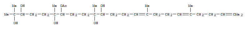 Molecular Structure of 154992-26-4 (14,18,22-Tetracosatriene-2,3,6,7,10,11-hexol,2,6,10,15,19,23-hexamethyl-, 7-acetate (9CI))