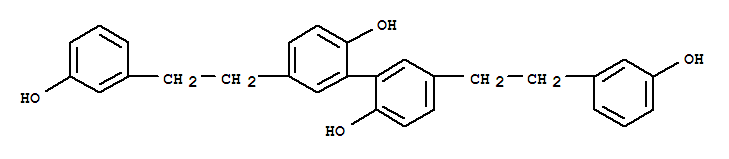 Molecular Structure of 160041-35-0 ([1,1'-Biphenyl]-2,2'-diol,5,5'-bis[2-(3-hydroxyphenyl)ethyl]-)