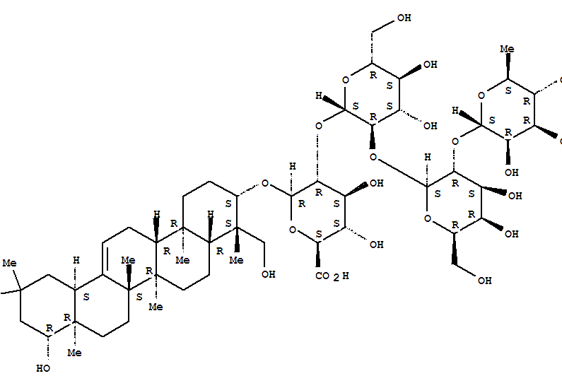 170034-93-2,b-D-Glucopyranosiduronic acid, (3b,4b,22b)-22,23-dihydroxyolean-12-en-3-yl O-6-deoxy-a-L-mannopyranosyl-(1®2)-O-b-D-galactopyranosyl-(1®2)-O-b-D-glucopyranosyl-(1®2)- (9CI),MedinosideE